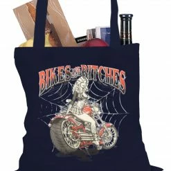 Bewild Biker Style Bikes And B*tches Biker Tote Bag