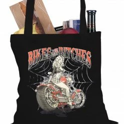 Bewild Biker Style Bikes And B*tches Biker Tote Bag