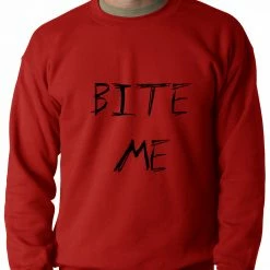 Bewild Cool Funny & Offensive Bite Me Zombie And Vampire Lovers Crewneck Sweatshirt