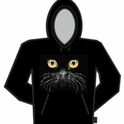 Bewild Black Cat Face Hoodie