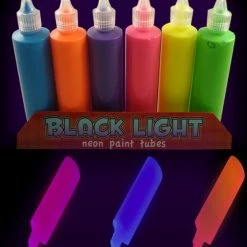 Bewild Black Light UV Reactive Neon Paint (Set Of 6 Paints) Glow & Black Light Paint