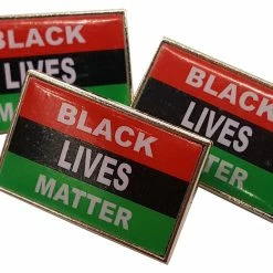 Bewild Lapel Pins Black Lives Matter African American Flag Epoxy Coated Lapel Pin (Set Of 3)