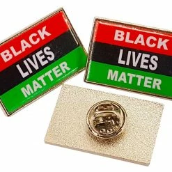 Bewild Lapel Pins Black Lives Matter African American Flag Epoxy Coated Lapel Pin (Set Of 3)