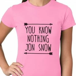 Bewild (Black Print) You Know Nothing Jon Snow Ladies T-shirt Comic Con & Gaming Clothing Video Game