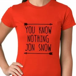 Bewild (Black Print) You Know Nothing Jon Snow Ladies T-shirt Comic Con & Gaming Clothing Video Game