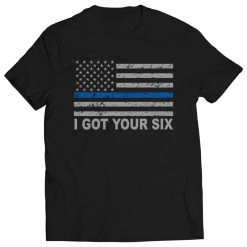 Bewild Positive Reinforcement Blue Line American Flag - I Got Your Six - Blue Lives Matter Kids T-shirt