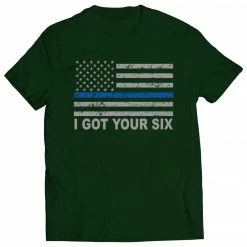 Bewild Positive Reinforcement Blue Line American Flag - I Got Your Six - Blue Lives Matter Kids T-shirt