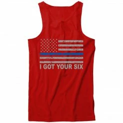 Bewild Blue Line American Flag - I Got Your Six - Blue Lives Matter Tank Top Positive Reinforcement