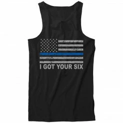 Bewild Blue Line American Flag - I Got Your Six - Blue Lives Matter Tank Top Positive Reinforcement