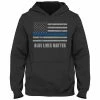 Bewild Blue Lives Matter Blue Line Flag Adult Hoodie Positive Reinforcement