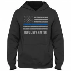 Bewild Blue Lives Matter Blue Line Flag Adult Hoodie Positive Reinforcement