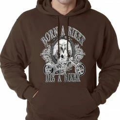 Bewild Born To Be A Biker Adult Hoodie