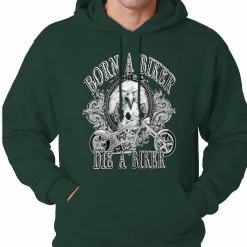 Bewild Born To Be A Biker Adult Hoodie