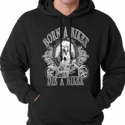 Bewild Born To Be A Biker Adult Hoodie