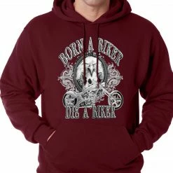 Bewild Born To Be A Biker Adult Hoodie