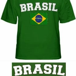 Bewild Nationality & Ethnic Brasil Vintage Flag International Mens T-Shirt