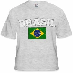Bewild Nationality & Ethnic Brasil Vintage Flag International Mens T-Shirt
