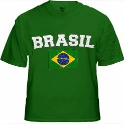 Bewild Nationality & Ethnic Brasil Vintage Flag International Mens T-Shirt