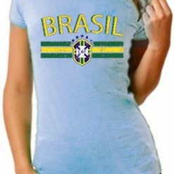 Bewild Brasil Vintage Shield International Girls T-Shirt Nationality & Ethnic
