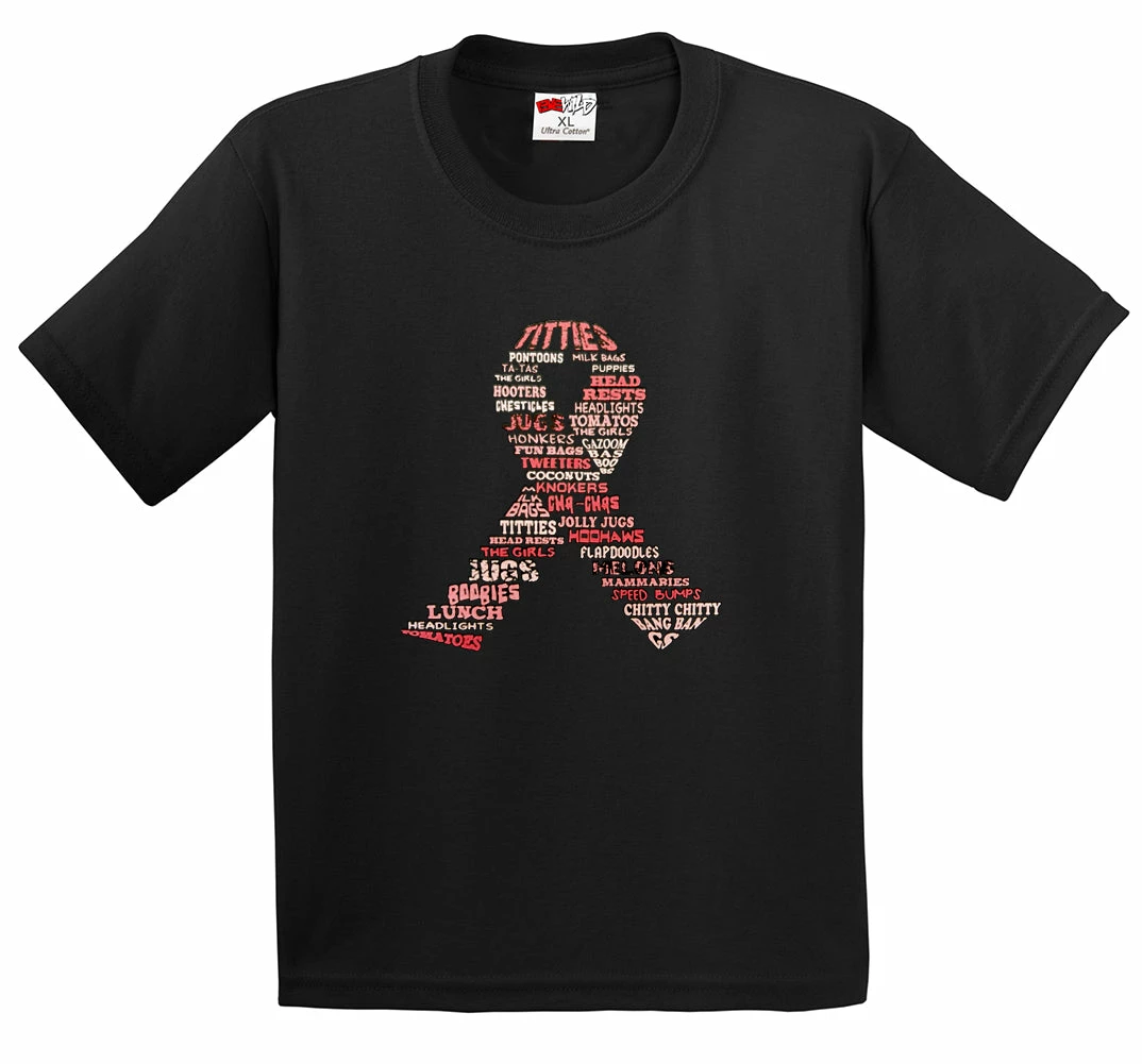 Bewild Breast Cancer Awareness "Words" Men's T-Shirt 5 Bewild Breast Cancer Awareness "Words" Men's T-Shirt
