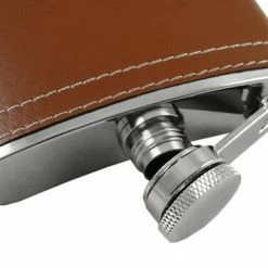 Bewild Brown Leather Wrap Hip Flask Flasks