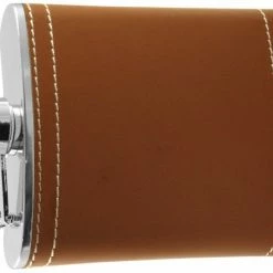 Bewild Brown Leather Wrap Hip Flask Flasks