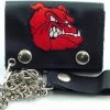 Bewild Bulldog Embroidered Leather Chain Wallet Wallets & Chains