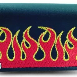 Bewild Wallets & Chains Burning Flames Embroidered Leather Chain Wallet