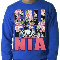 Bewild California Floral Pattern Adult Crewneck Cool Funny & Offensive