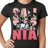 Bewild California Floral Pattern Ladies T-shirt Cool Funny & Offensive