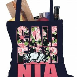 Bewild Cool Funny & Offensive California Floral Pattern Tote Bag