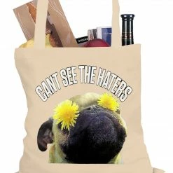 Bewild Can't See The Haters Funny Pug Tote Bag 12 Bewild Can't See The Haters Funny Pug Tote Bag