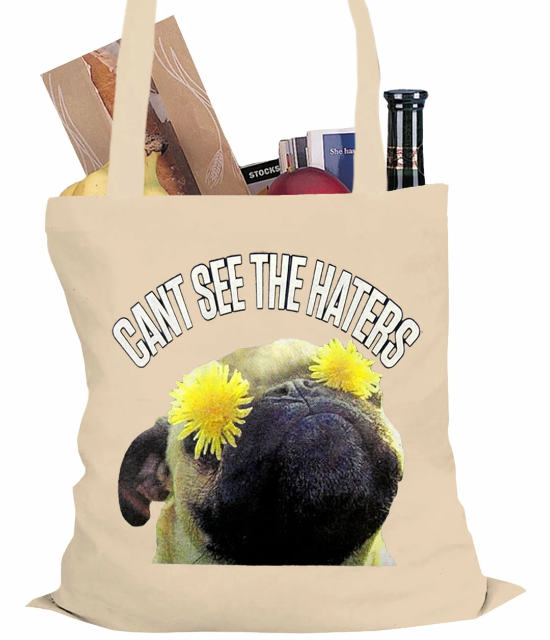 Bewild Can't See The Haters Funny Pug Tote Bag 5 Bewild Can't See The Haters Funny Pug Tote Bag