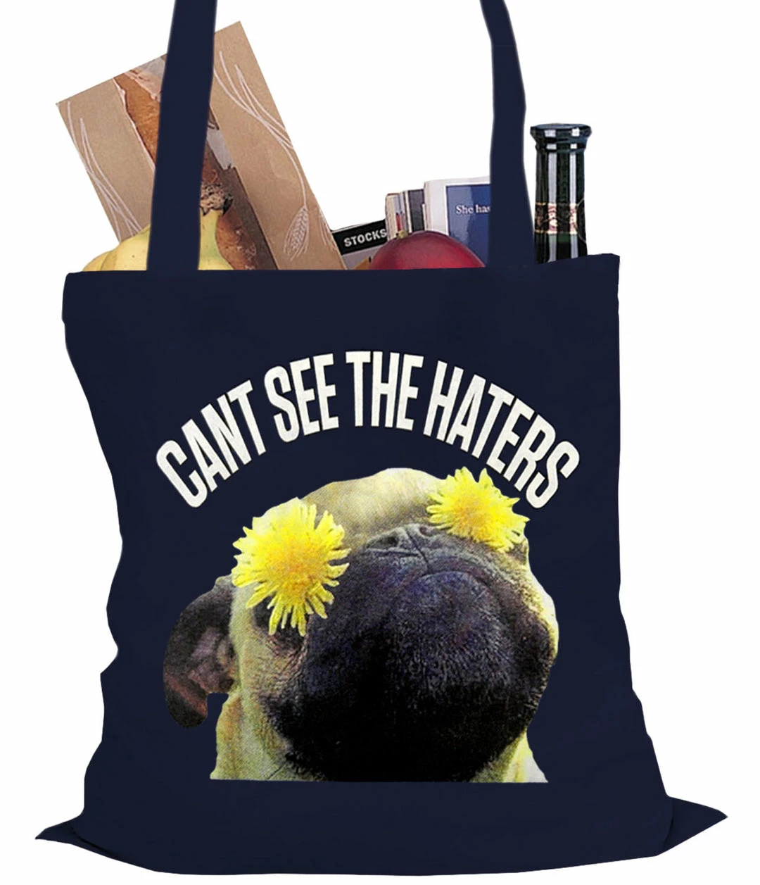 Bewild Can't See The Haters Funny Pug Tote Bag 6 Bewild Can't See The Haters Funny Pug Tote Bag