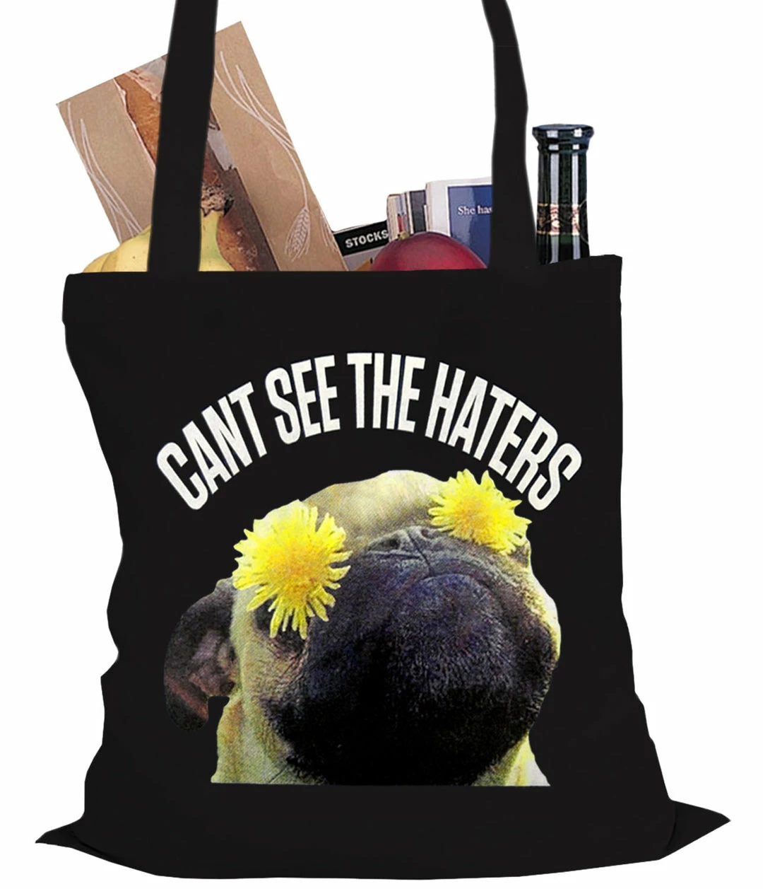 Bewild Can't See The Haters Funny Pug Tote Bag 4 Bewild Can't See The Haters Funny Pug Tote Bag