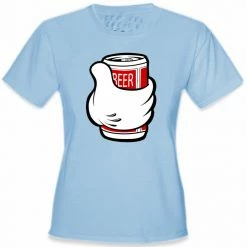 Bewild Cool Funny & Offensive Cartoon Hand Beer Can Girl's T-Shirt