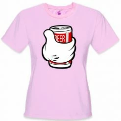 Bewild Cool Funny & Offensive Cartoon Hand Beer Can Girl's T-Shirt