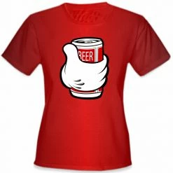 Bewild Cool Funny & Offensive Cartoon Hand Beer Can Girl's T-Shirt