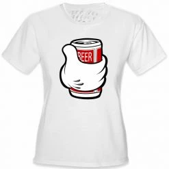 Bewild Cool Funny & Offensive Cartoon Hand Beer Can Girl's T-Shirt