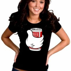 Bewild Cool Funny & Offensive Cartoon Hand Beer Can Girl's T-Shirt