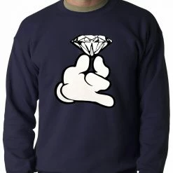 Bewild Cartoon Hand With Diamond Crewneck