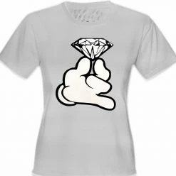 Bewild Cartoon Hand With Diamond Girl's T-Shirt