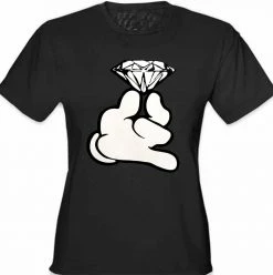 Bewild Cartoon Hand With Diamond Girl's T-Shirt