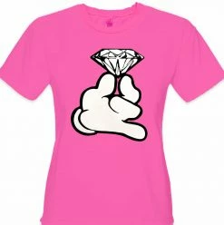 Bewild Cartoon Hand With Diamond Girl's T-Shirt