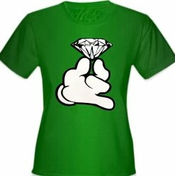 Bewild Cartoon Hand With Diamond Girl's T-Shirt