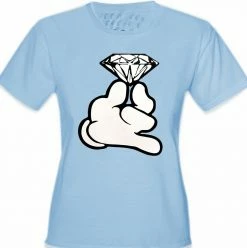 Bewild Cartoon Hand With Diamond Girl's T-Shirt