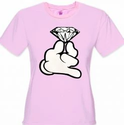 Bewild Cartoon Hand With Diamond Girl's T-Shirt