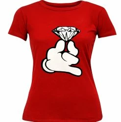 Bewild Cartoon Hand With Diamond Girl's T-Shirt