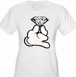 Bewild Cartoon Hand With Diamond Girl's T-Shirt