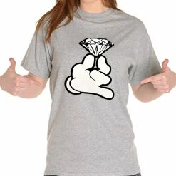 Bewild Cartoon Hand With Diamond Girl's T-Shirt